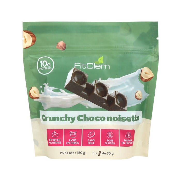 CRUNCHY Choco Noisette – Barre Protéinée Gourmande - Fitclem