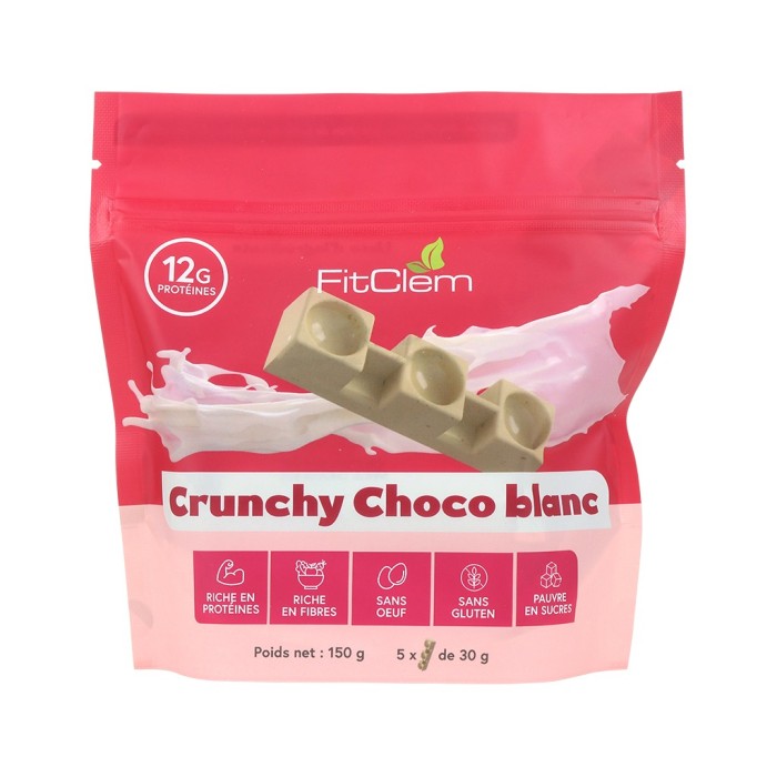 Crunchy Chocolat Blanc - Collation Protéinée - FitClem