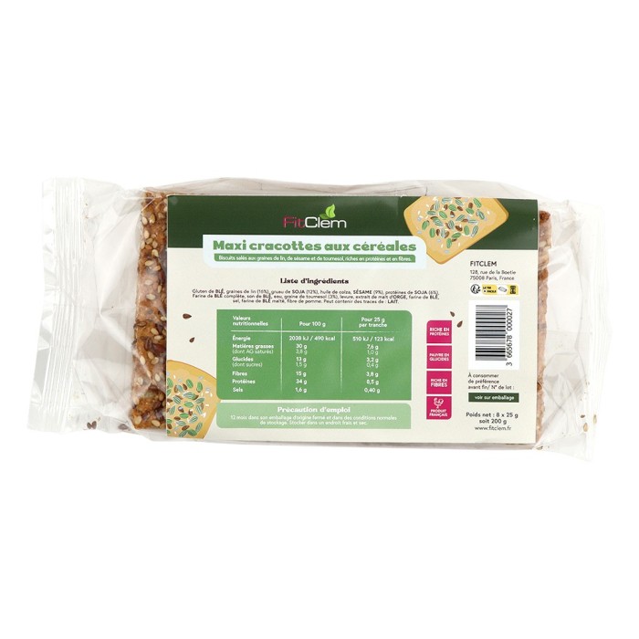 Maxi Cracottes aux Céréales - En-cas croustillant - Fitclem