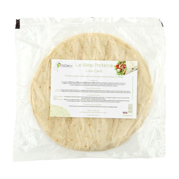 Wrap Protéiné - Riche en Protéines, Faible en Glucides - Fitclem