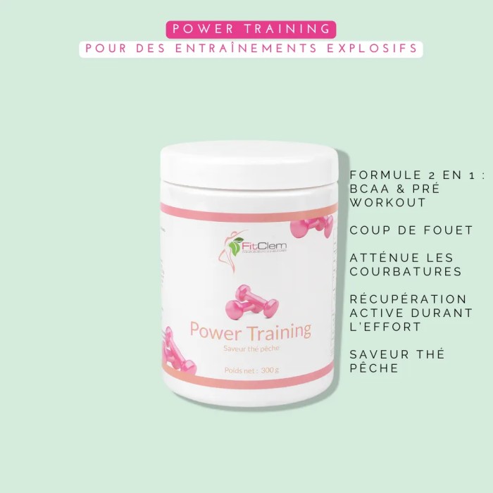Power Training Thé Pêche – Pré-Workout & BCAA - FitClem