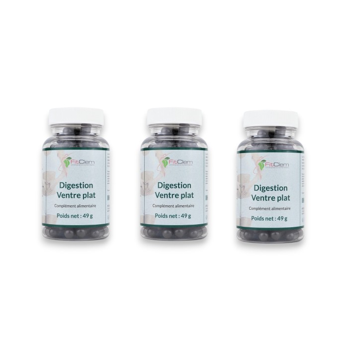 Pack Digestion Ventre Plat - 3 Cures : Confort Digestif et Silhouette Affinée - FitClem 