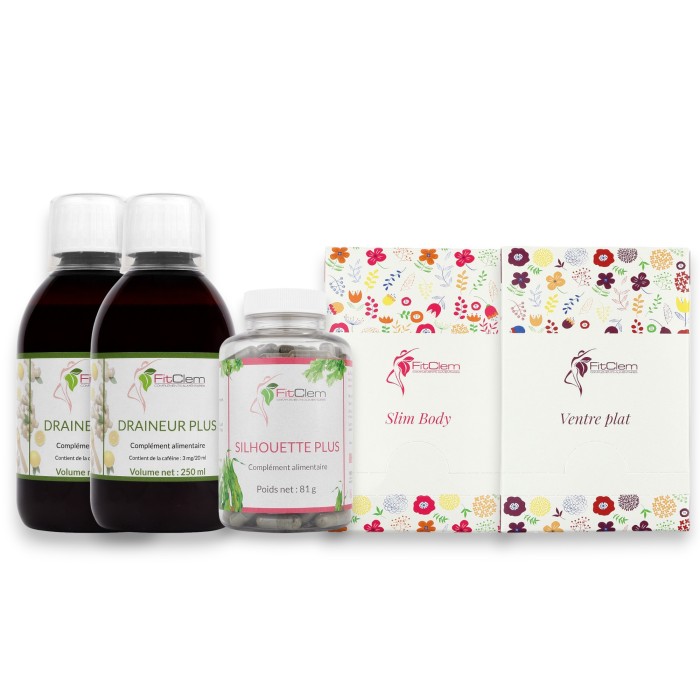 Pack Silhouette et Draineur Plus 1 Mois : Brûle les Graisses et Affine la Silhouette - FitClem 