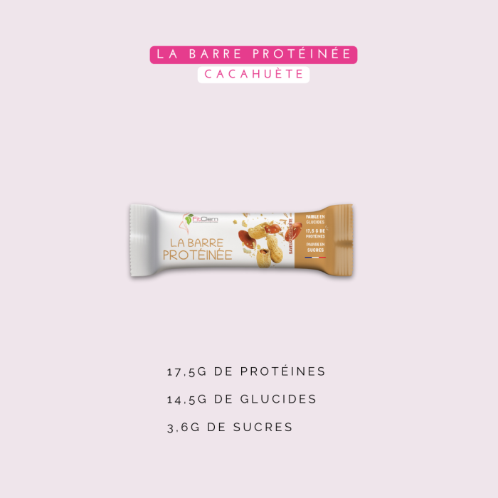 Barre Protéinée Cacahuète - Collation Saine et Gourmande - Fitclem