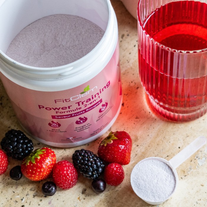 Power Training Fruits Rouges – Pré-Workout & BCAA 2-en-1 - FitClem