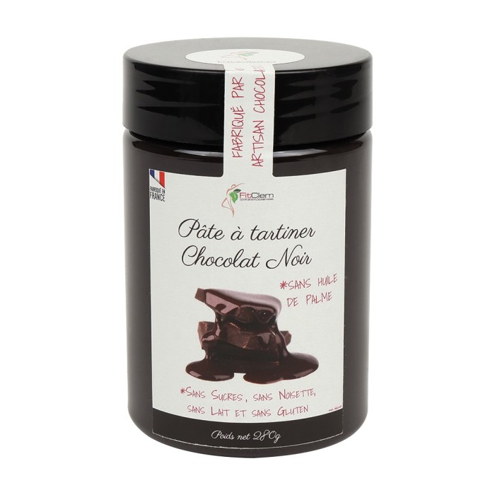 Pâte à Tartiner Chocolat Noir - Sans Sucre, Sans Gluten | FitClem 