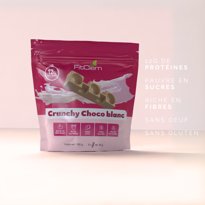Crunchy Chocolat Blanc - Collation Protéinée - FitClem