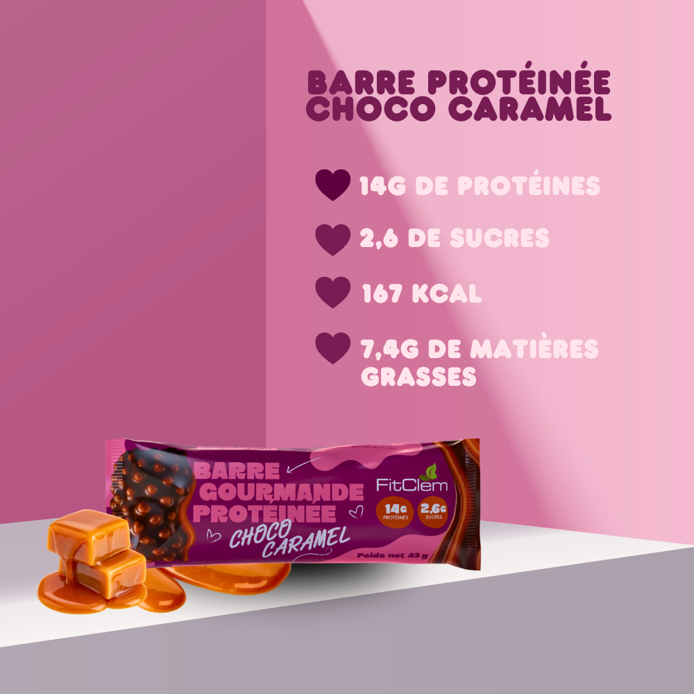 Barre Protéinée Choco Caramel | 14g de protéines