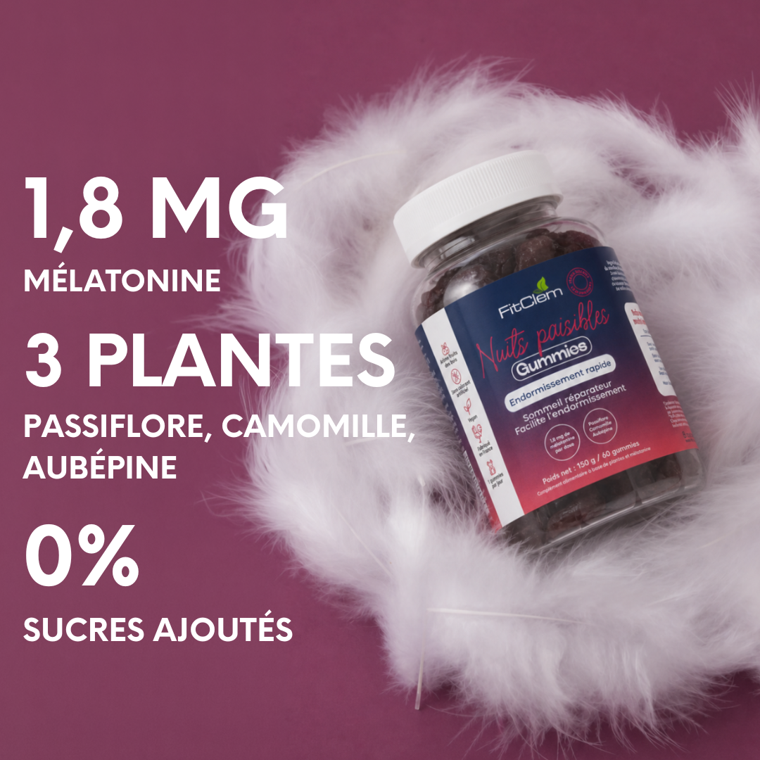 Gummies Nuits Paisibles | 1,8mg de Mélatonine