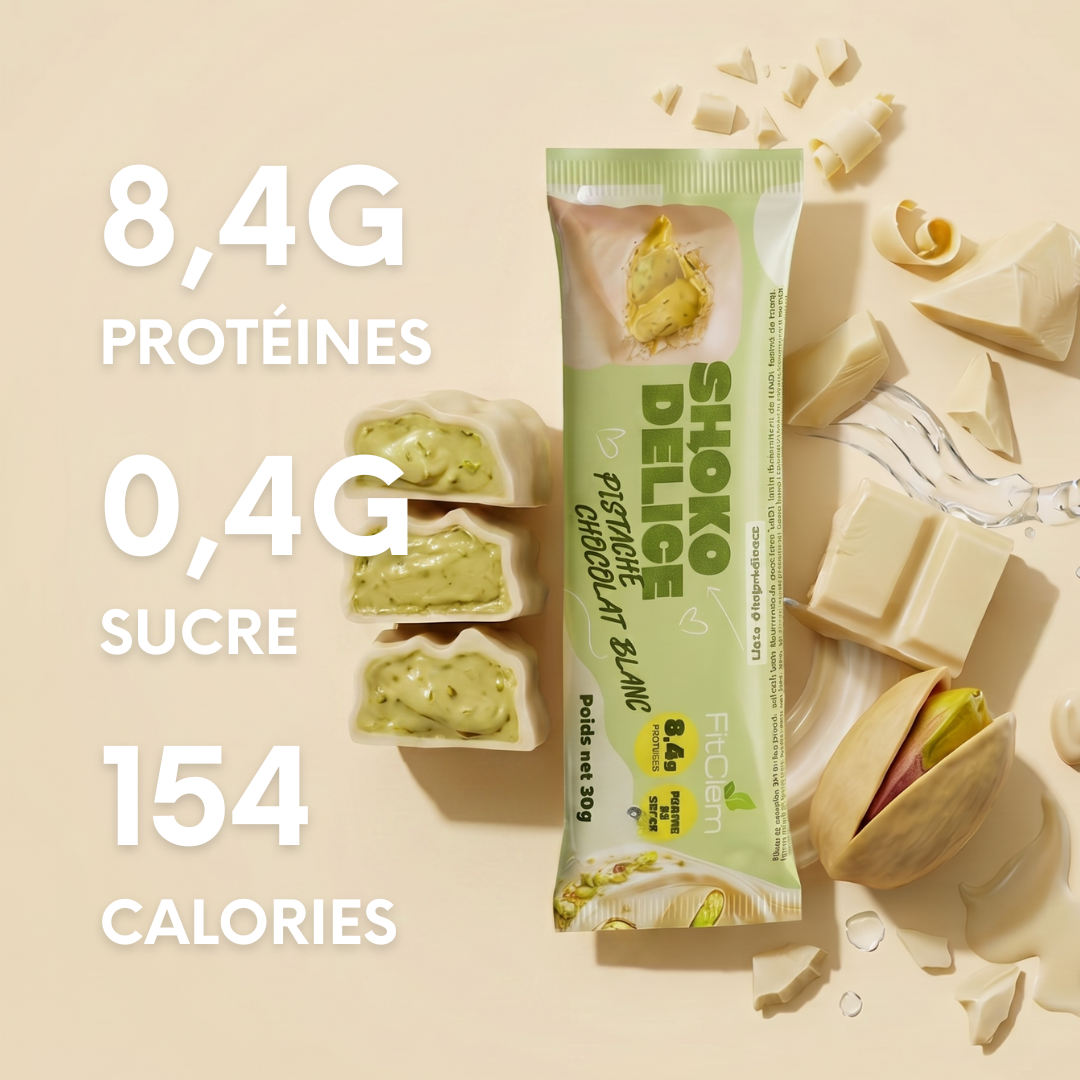 Shoko Délice Pistache Chocolat Blanc | 8,4g de Protéines