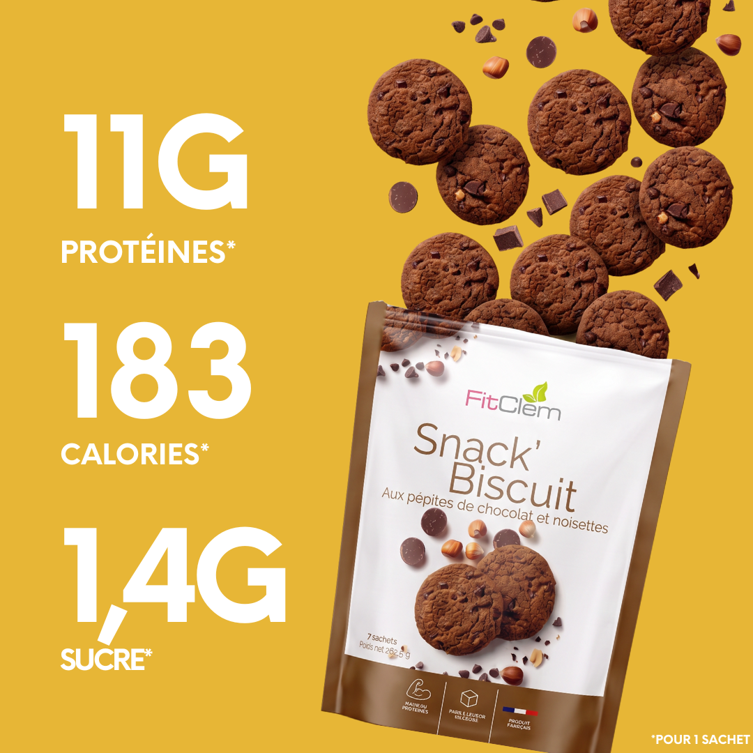 Snack Biscuit Pépites de Chocolat Noisette | Faible en Sucre