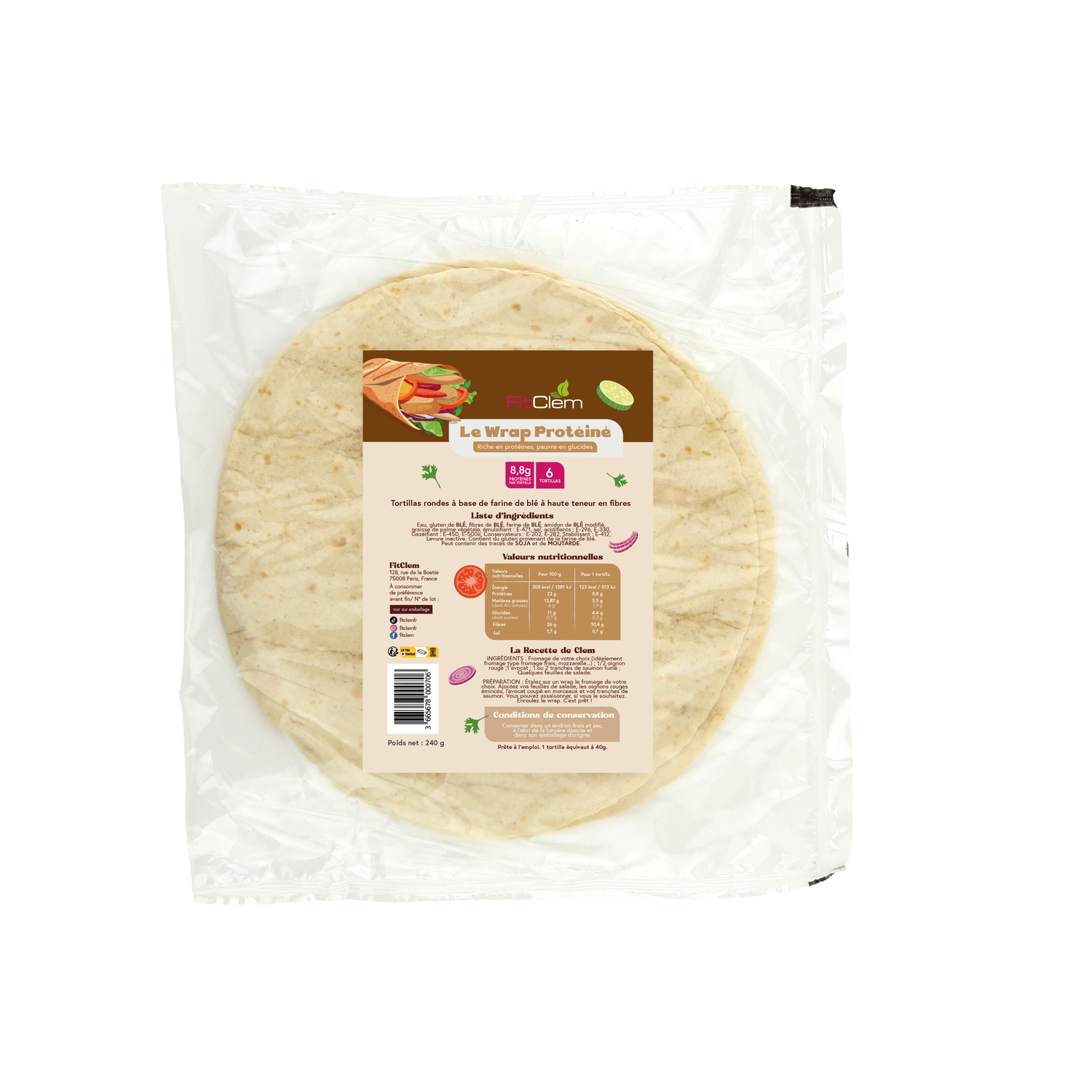 Wrap Protéiné | Riche en Protéines | Faible en Glucides