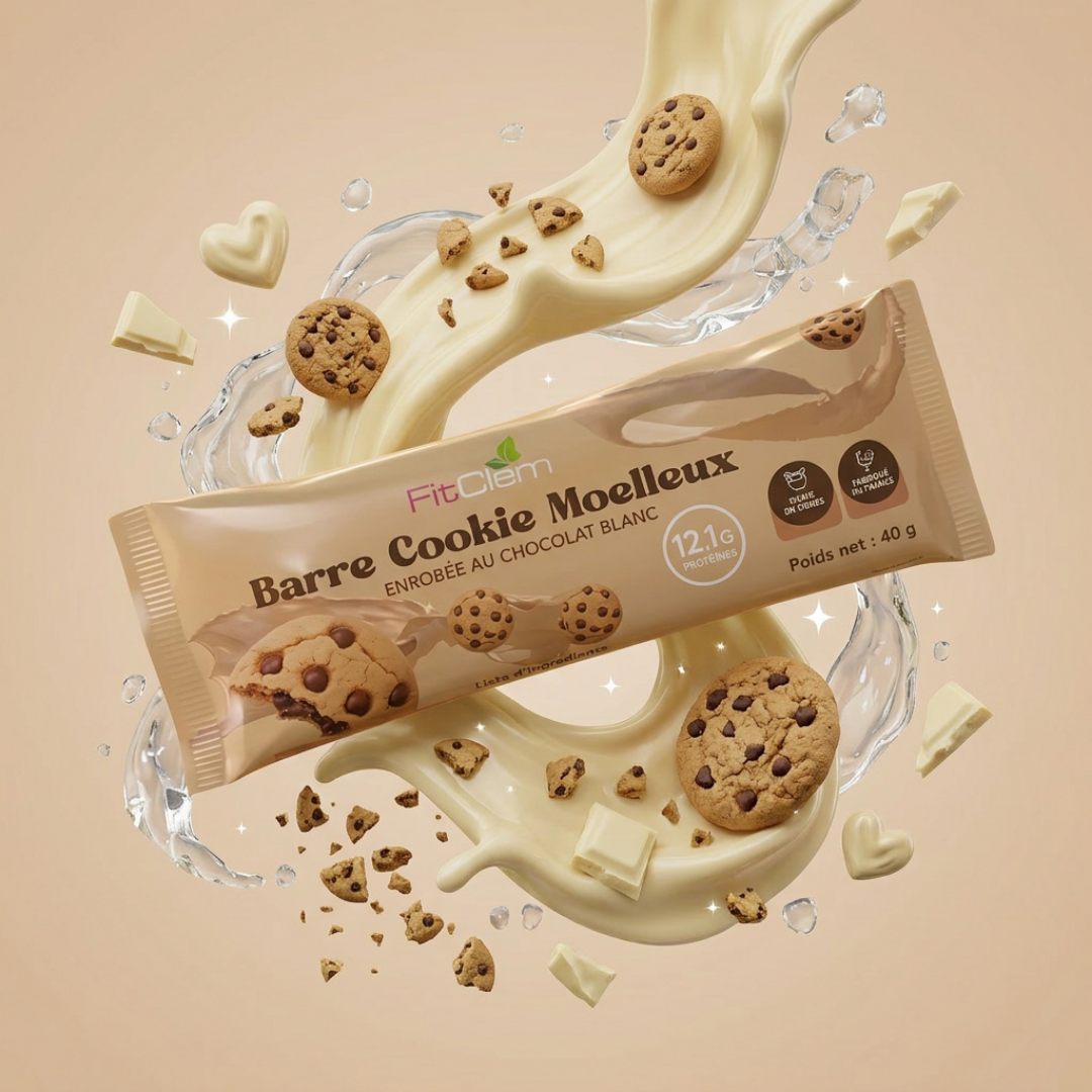 Barre Cookie Moelleux Chocolat Blanc | 12g en Protéines