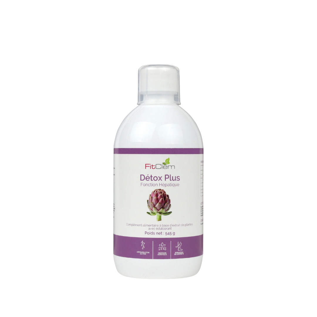 Détox Plus FitClem, complément alimentaire liquide à base d’extraits de plantes pour la fonction hépatique.