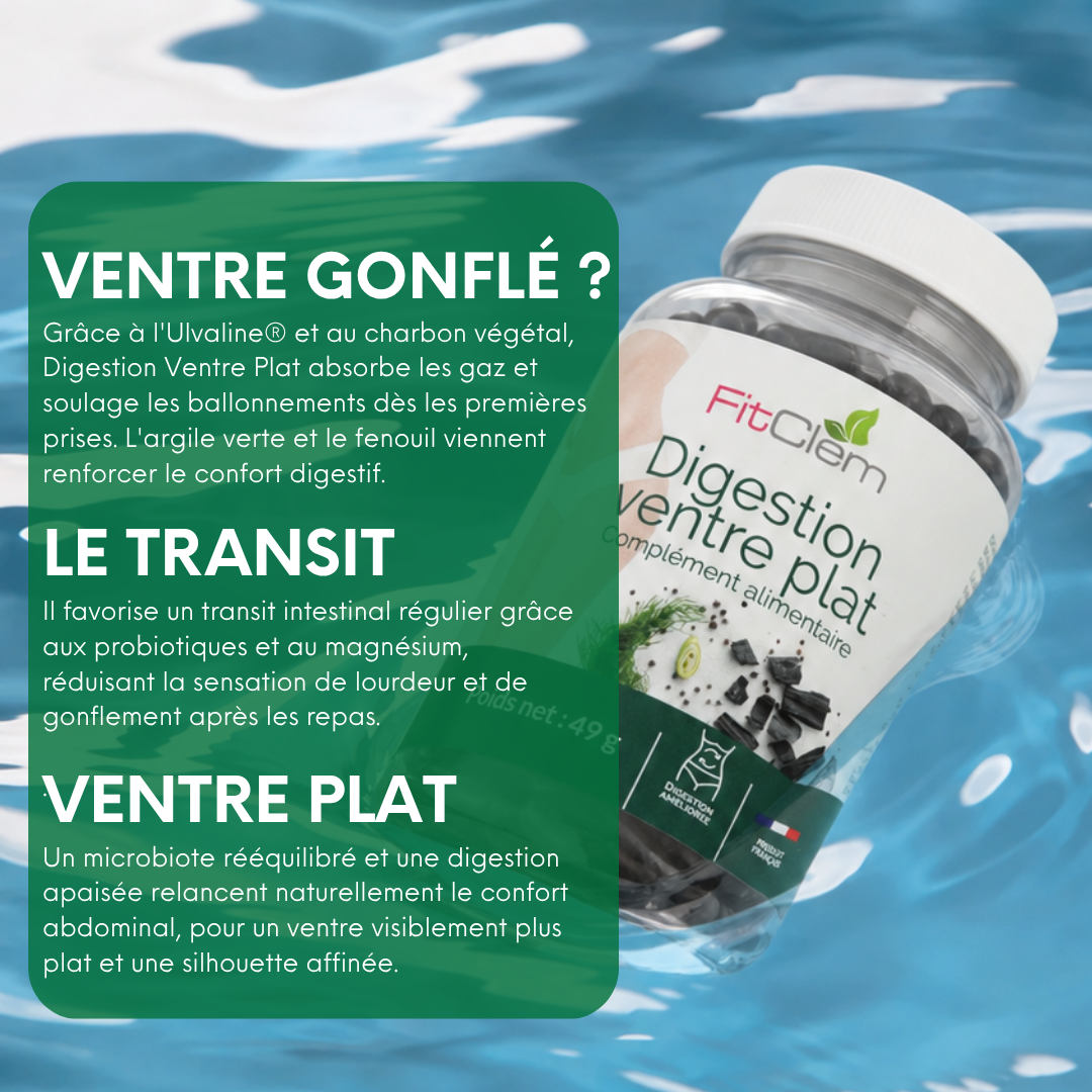 Digestion Ventre Plat est présenté pour réduire le ventre gonflé, favoriser un transit régulier et améliorer le confort abdominal.