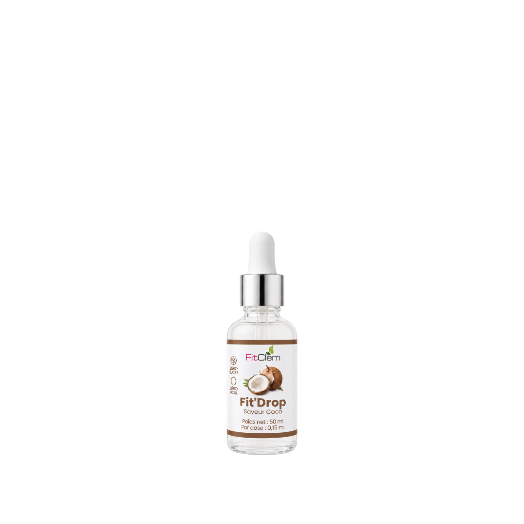 Fit'Drop Noix de coco | 50ml | Zéro sucre | Zéro calorie | Sucrant pour yaourt, gâteaux, eau...