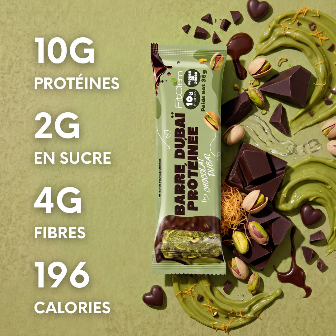 Barre Dubai Protéinée | Chocolat Dubai | 10g de protéines