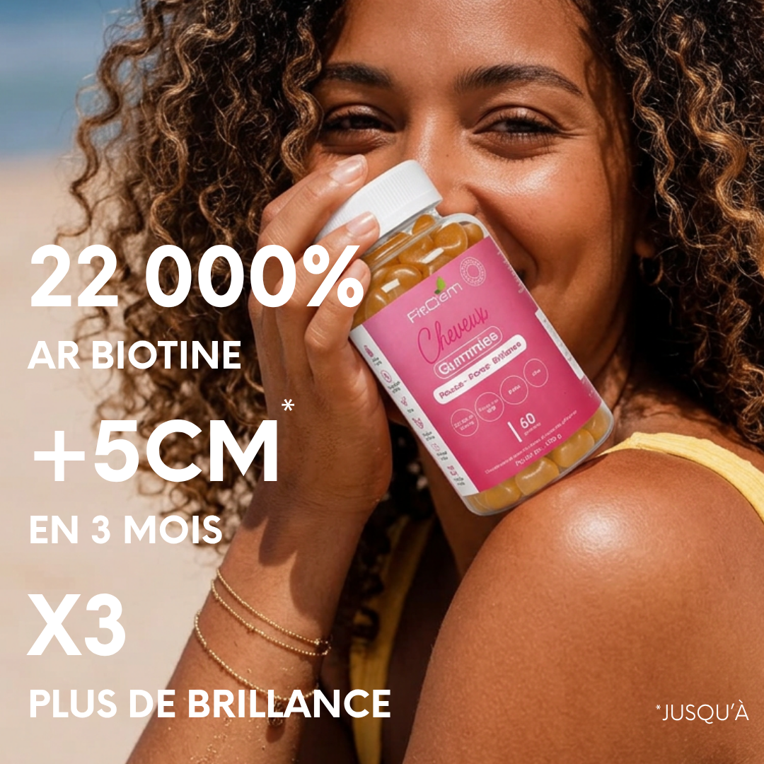 Gummies Cheveux | 22 000% AR Biotine | Brillance & Pousse