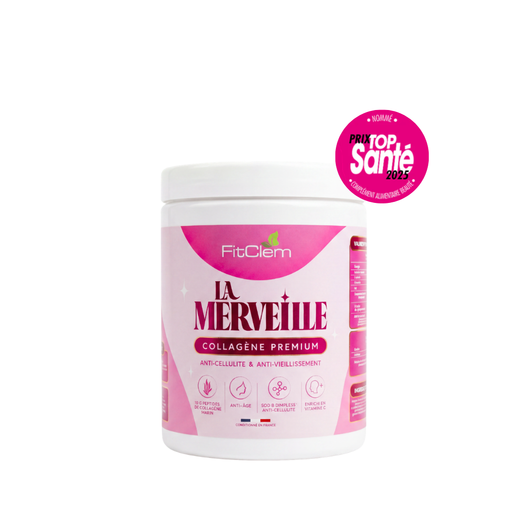 La Merveille FitClem, collagène premium en poudre, pot de 308 g.