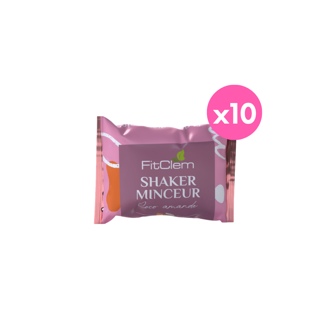 Sachet de Shaker Minceur FitClem saveur coco amande, substitut de repas de 60 g.