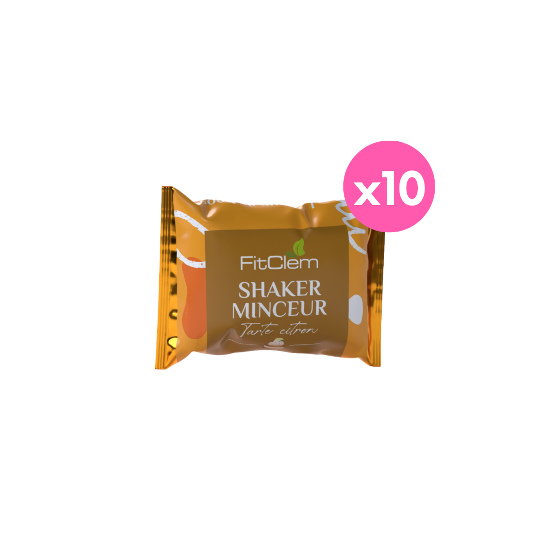 Sachet de Shaker Minceur FitClem saveur tarte au citron, substitut de repas de 60 g.