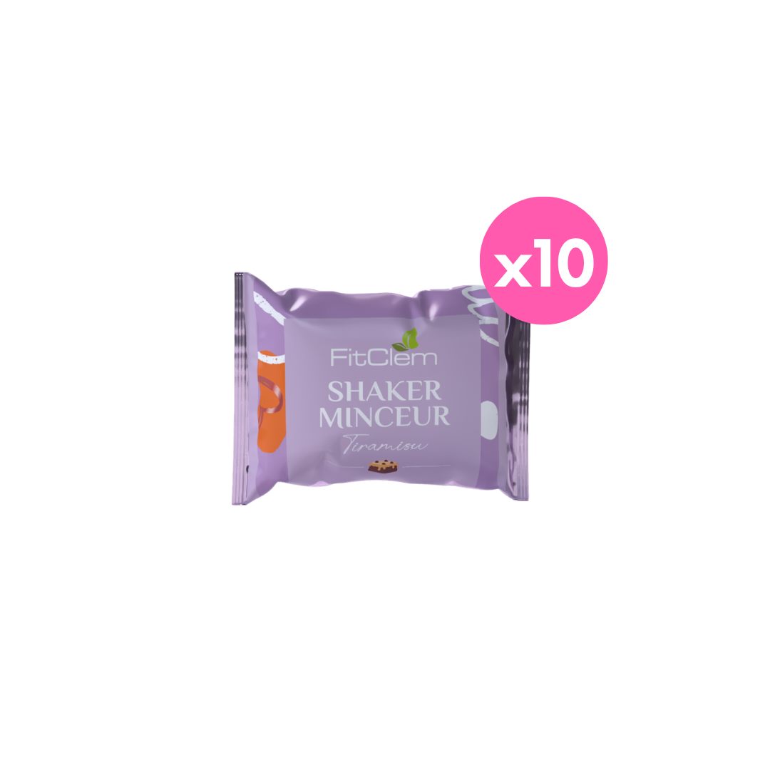 Sachet de Shaker Minceur FitClem saveur tiramisu, substitut de repas de 60 g.