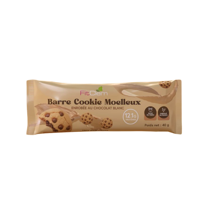 Barre Cookie Moelleux Chocolat Blanc | 12g en Protéines