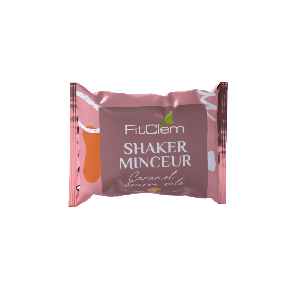 Sachet de Shaker Minceur FitClem saveur caramel beurre salé, substitut de repas de 60 g.