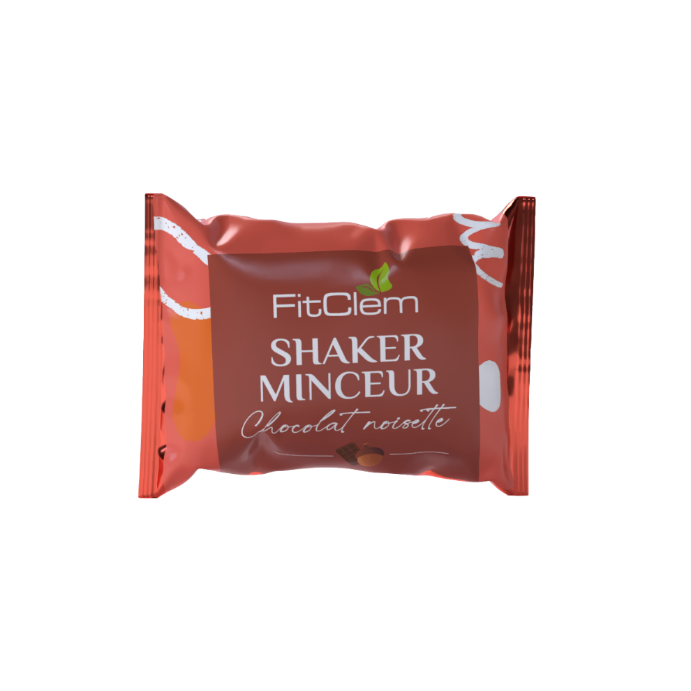 Sachet de Shaker Minceur FitClem saveur chocolat noisette, substitut de repas de 60 g.