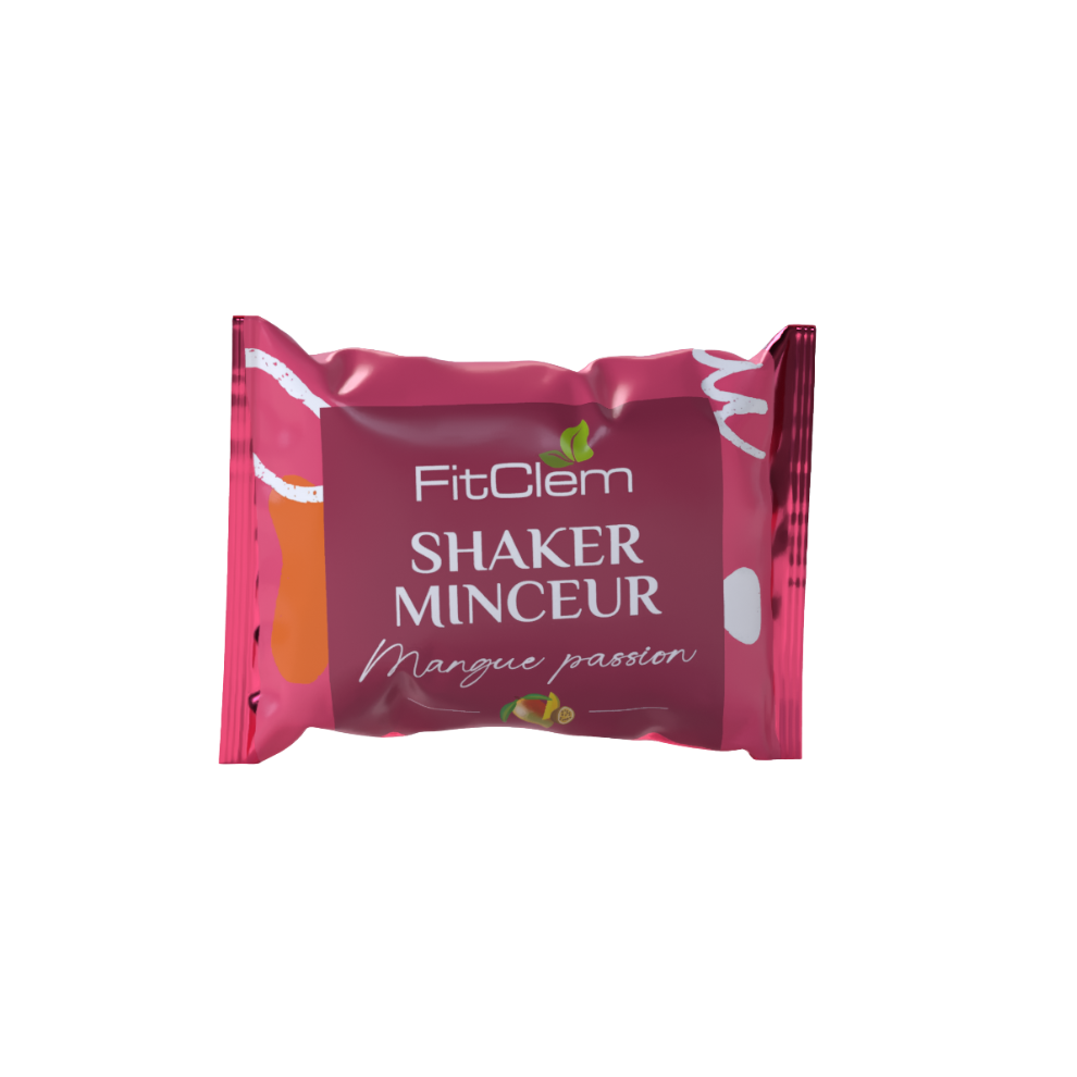 Sachet de Shaker Minceur FitClem saveur mangue passion, substitut de repas de 60 g.