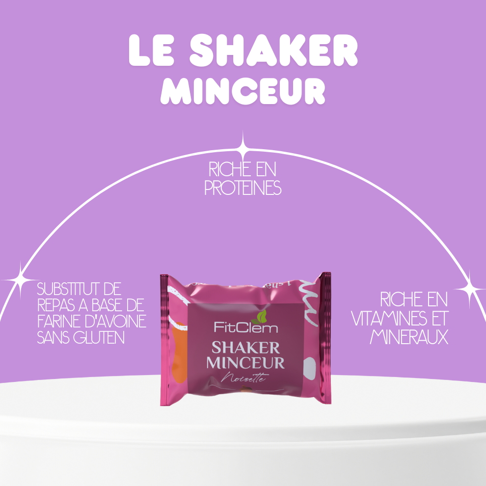 Shaker Minceur Noisette riche en protéines, vitamines et minéraux, à base de farine d’avoine sans gluten.