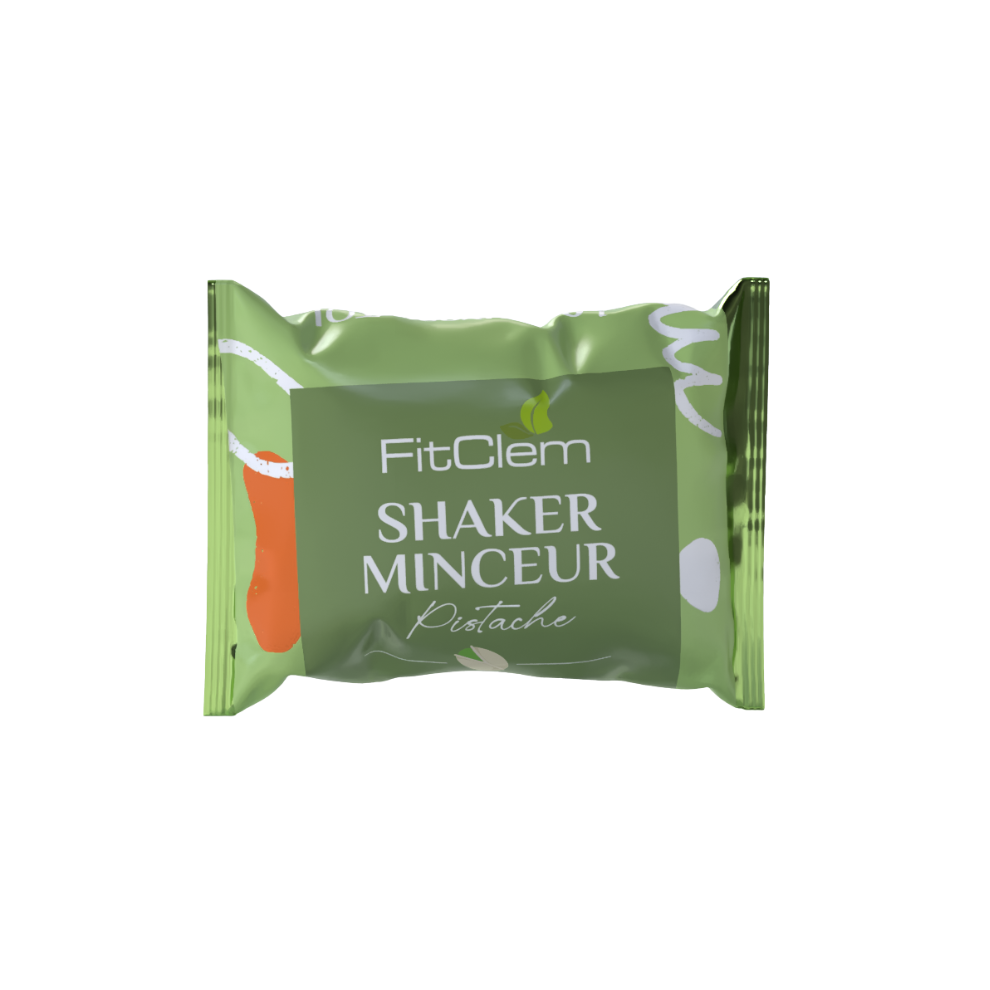 Sachet de Shaker Minceur FitClem saveur pistache, substitut de repas de 60 g.
