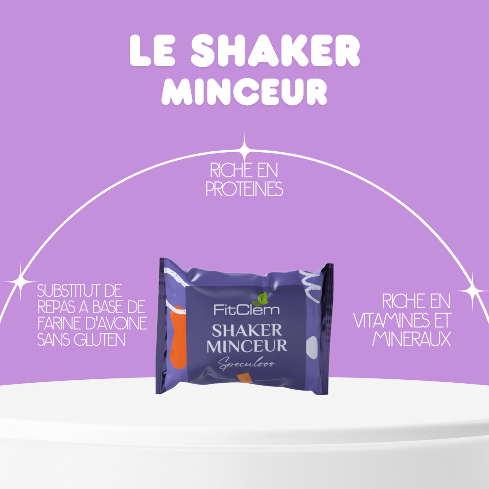 Shaker Minceur Spéculoos riche en protéines, vitamines et minéraux, à base de farine d’avoine sans gluten.