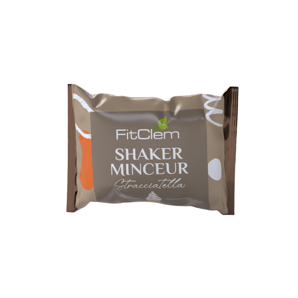 Sachet de Shaker Minceur FitClem saveur Stracciatella, substitut de repas de 60 g.